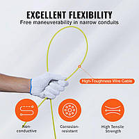 Пристосування для втягування кабелю VEVOR 30,5 м Високоякісне втягувальне спіральне скловолокно в комплекті з бавовняними