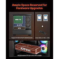 Геймерський корпус VEVOR для ПК, корпус mid-tower, ATX, 6x 120 мм, PWM, ARGB, ATX/M-ATX/ITX
