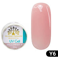 Global Fashion Гель для нарощування нігтів, Yellowish - 6, 50 г