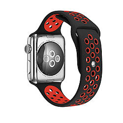 Спортивний ремінець з перфорацією Primo для Apple Watch 38mm / 40mm /41mm розмір L - Black&Red