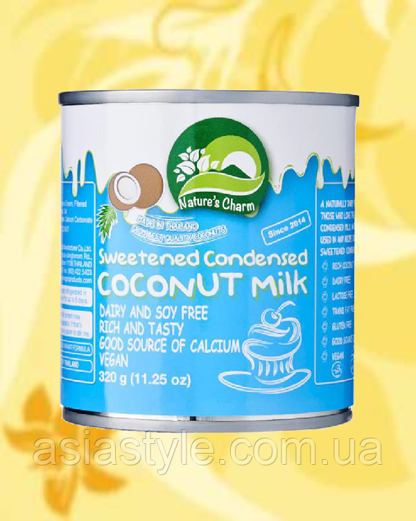 Молоко Кокосове Згущене, Молоко Кокосове згущене, Coconut Condensed Milk, Nature`s Charm, 320 г, NC Ч