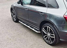 Бокові пороги OEM-V1 (2 шт. Алюміній) для Ауди Q3 2011-2019 рр, фото 3