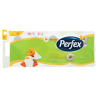 Туалетная бумага Perfex ромашка 3 слоя, 10 шт