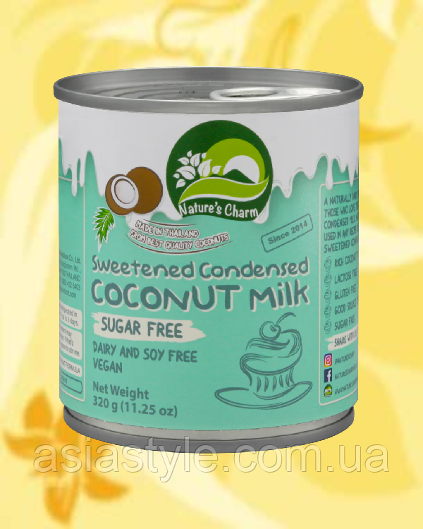 Молоко кокосове згущене без цукру, Coconut condensed milk sugar free Nature`s Charm, 320г, NC