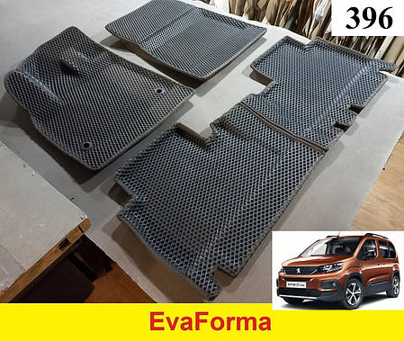 3D килимки EvaForma на Peugeot Rifter '18-, без центрального підлокітника, 3D килимки EVA, фото 1