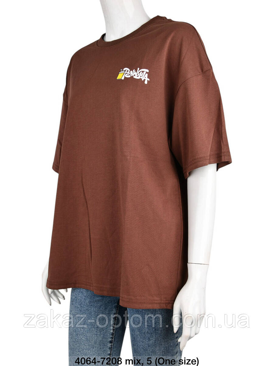 Футболка жіноча 100% котон оптом (One size) Китай 4064-137215