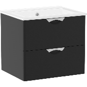 NOVA VLNA тумба 60см підвісна, 2 ящика, чорна Арт. f32003B(1)