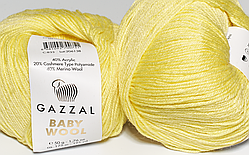 Пряжа Baby wool gazzal-833 світло-жовтий