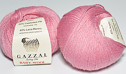 Пряжа Baby wool gazzal-831 рожевий