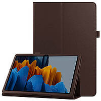 Чохол-книжка Litchi Leather Case для Samsung Galaxy Tab S7 11.0 T870 / T875 (Wake / Sleep) Brown