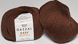 Пряжа Baby wool gazzal-807 коричневий