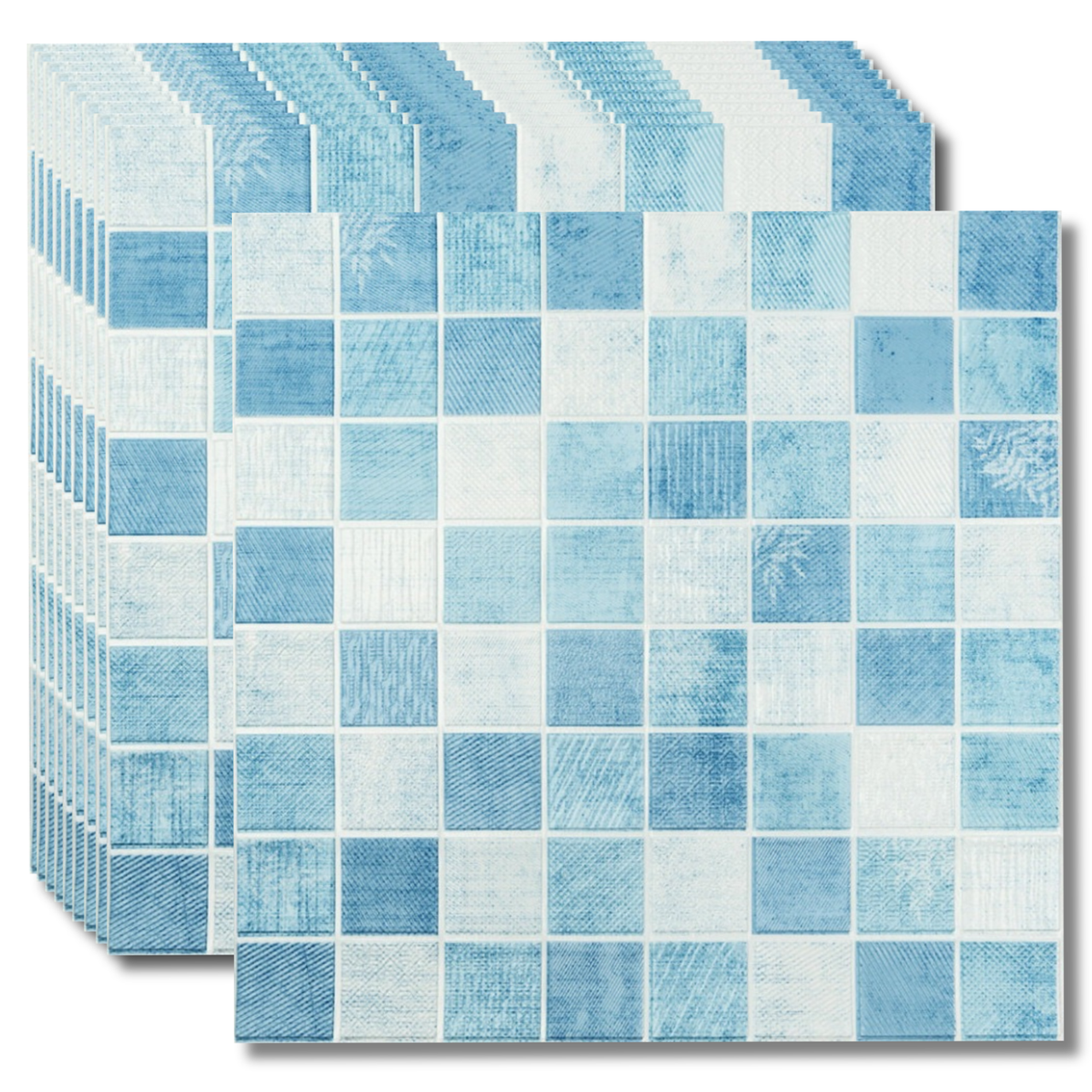 Самоклеюча 3D панель «Мозаїка» блакитна 700×700×4мм, (200) декор для стін! BV-00002009, фото 1