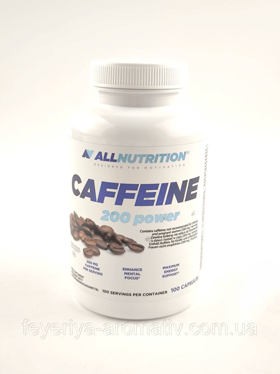 Кофеїн в таблетках ALLNUTRITION Caffeine Power 200 мг 100 капсул