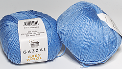 Пряжа Baby wool gazzal-813 блакитний