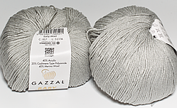 Пряжа Baby wool gazzal-817 світло-сірий