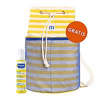 Mustela Sun Bebe Enfant-Famille сонцезахисний спрей для обличчя та тіла, SPF 50, 200 мл + безкоштовний пляжний