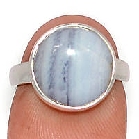 Агат блакитний мереживний срібна каблучка, 2574КА