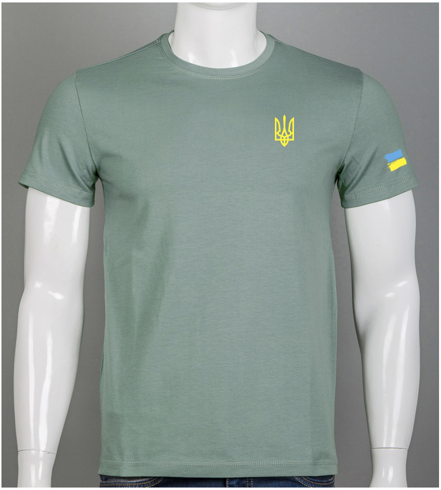 Футболка чоловіча Тризуб UA 2306м (Уп.4шт M-XXL), Розмарин, фото 1