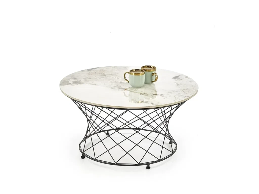 Журнальний столик Alessia, бежевий мармур/чорний, фото 1