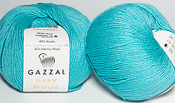 Пряжа Baby wool gazzal-832 тіффані