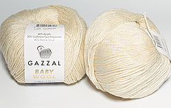 Пряжа Baby wool gazzal-829 молочний