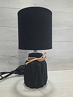 Настольная лампа с абажуром, керамика и текстиль Sirius , черная, Е14