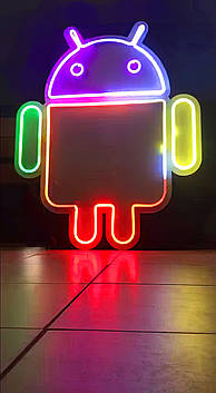 Неонова LED вивіска RGB Андроід 811х1000мм