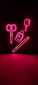 Неонова LED вивіска Для салону краси - манікюр 400х600