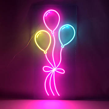 Неонова LED вивіска Повітряні кульки 450х1000мм
