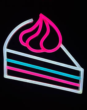 Вивіска для кав'ярні кругла 30 см з USB-шнуром Жовто-блакитна Мультиколор