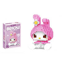 Конструктор OEM Bricks 3D Maili Rabbit сидячий 10 см 450 деталей Рожево-білий (H174729)