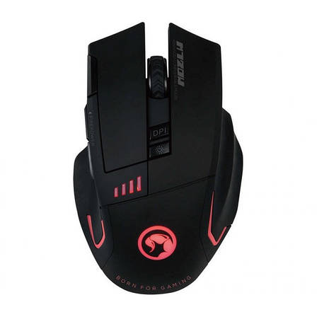 Беспроводная бесшумная компьютерная мышь Marvo M720W 6colors-LED 8 кнопок Fast Key 4800 dpi Black, фото 1