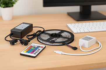 Світлодіодна LED стрічка 5 м RGB з пультом, 150 діодів SMD5050, USB живлення, вологозахист, гірлянда LUGI