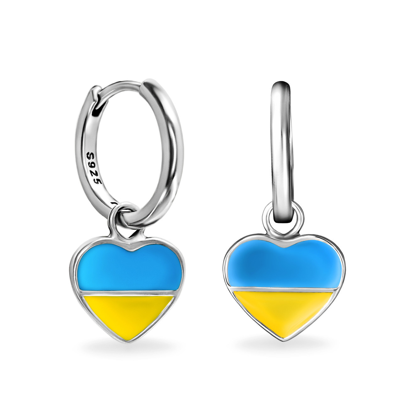 Срібні сережки No Brand З Україною в серці (1651517546), фото 1