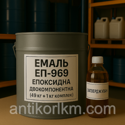 Емаль ЕП-969 Епоксидна, Двокомпонентна, (49 кг + 1 кг комплект)