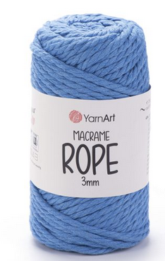 Пряжа Macrame Rope Yarnart 3мм-786 синій, фото 1