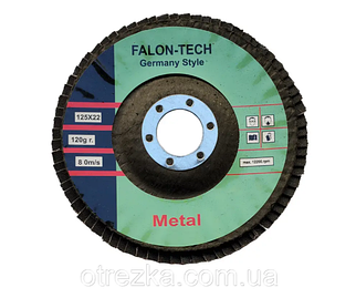 Круг пелюстковий шліфувальний торцевий "Falon-Tech" 125x22 р120 T29 (конічний профіль)