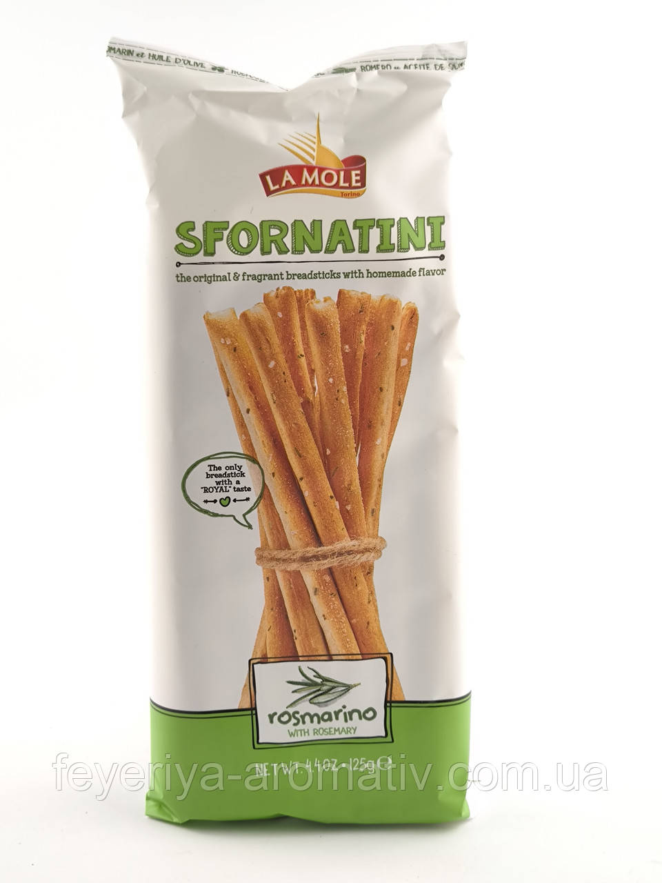 Хлібні палички грісіні La Mole Sfornatini з розмарином 125 г