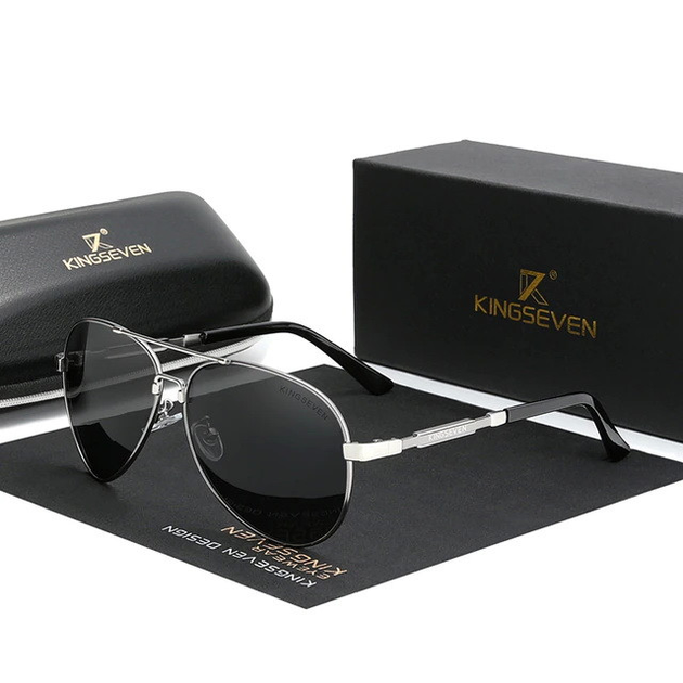 Поляризовані сонцезахисні окуляри з футляром KINGSEVEN N7899 Gun Gray Photochormic