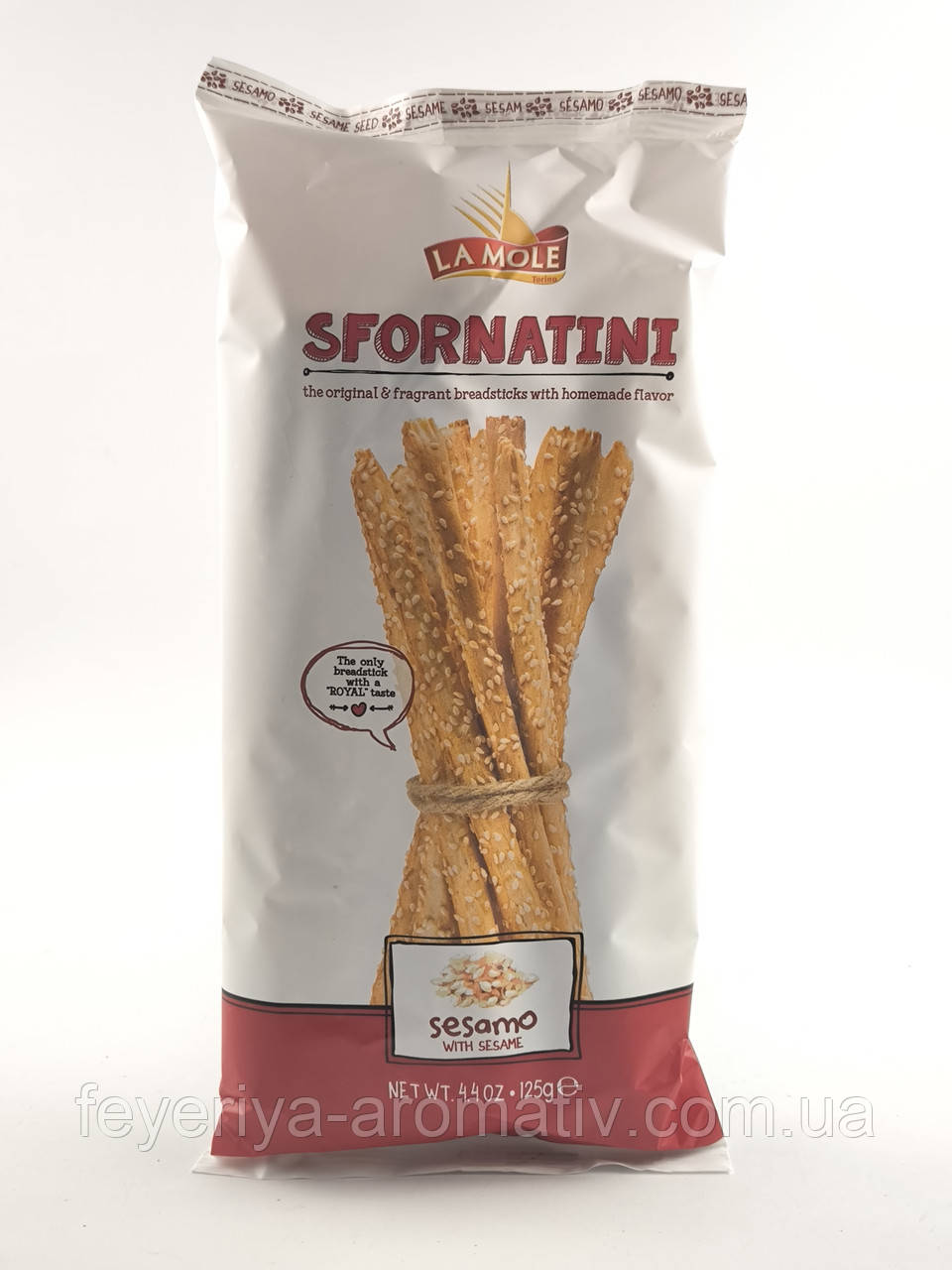 Хлібні палички грісіні La Mole Sfornatini з кунжутом 125 г