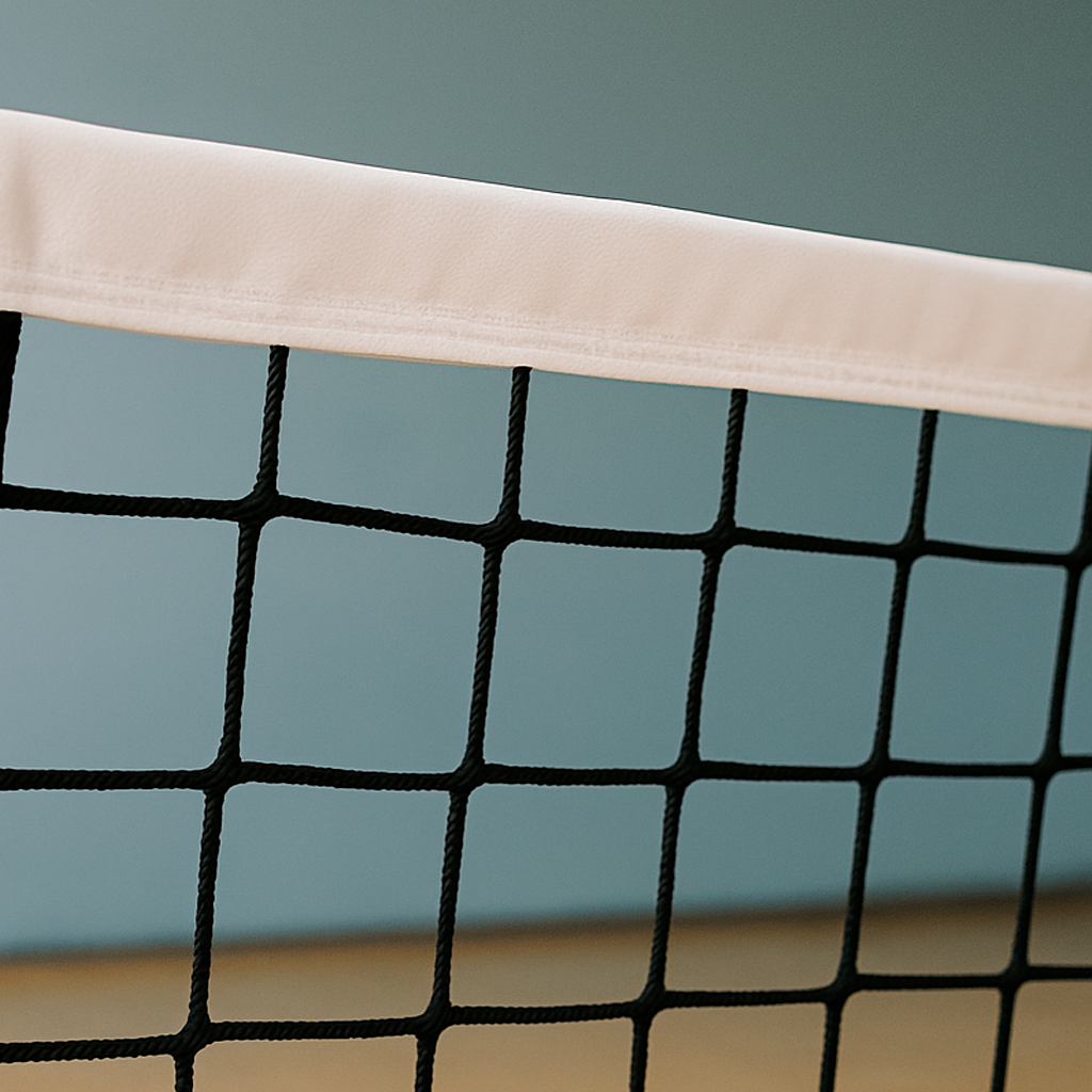 Сітка волейбольна без-вузлова «Еліт 15» з тросом, сітка для волейболу, чорно-біла, фото 1