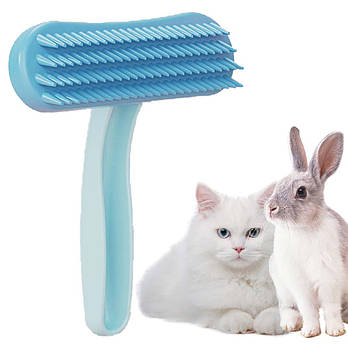 Силіконова щітка для домашніх тварин, Синій / Гребінець для тварин / Щітка для собак і котів