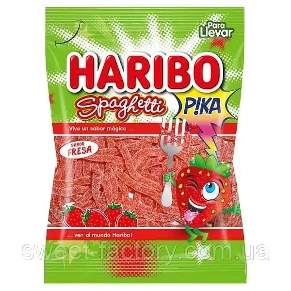 Желейні цукерки Haribo Spaghetti Fizz Strawberry 75g, фото 1
