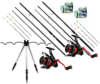 Фідерний готовий набір на 2 вудилища Magista 3,60 м тест 50/100/150 г + Катушка + Шнур + Тринога
