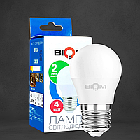 Світлодіодна Лампа BIOM G45 "Шар" 4W цоколь Е27 3000К теплий білий