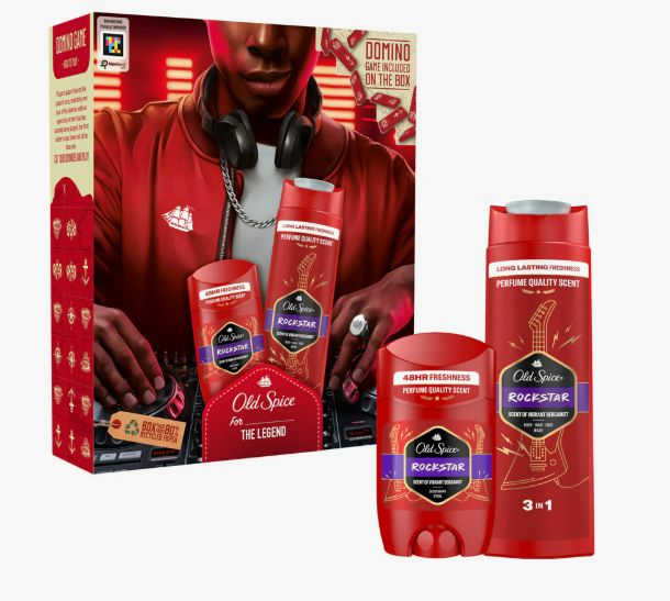 Подарунковий набір Old Spice RockStar For The Legend: дезодорант 50 мл + Гель для душу 400 мл, фото 1