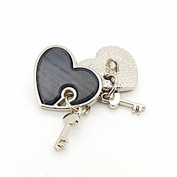 Гудзик Кey of love LuxFabric на ніжці метал 18х15 мм 1 шт. Чорний/Золотистий