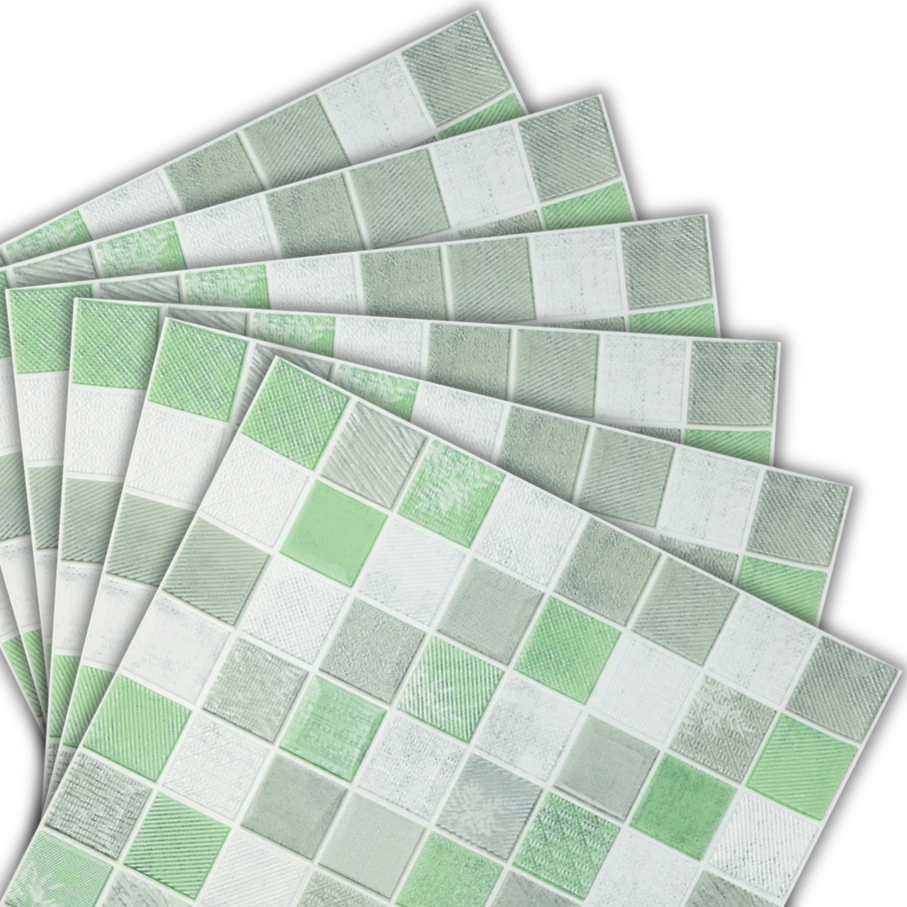 Самоклеюча Панель стінова 3D 700х770х4мм, (201) мозаїка зелена, декор для стін! BV-00002010, фото 1