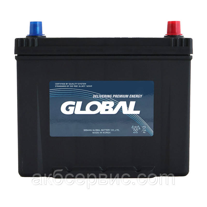 Автомобільний акумулятор GLOBAL Asia SMF 70Ah, 600A, R+ (SMF 75D26L) (D26), н.к.