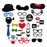 Фотобутафорія на весілля 31 деталь one size різнобарвний